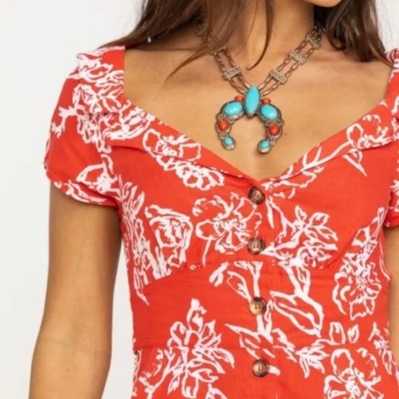 SOLD-NWT Free People A Thing Called Love Mini Dress Red Size 2 - Picture 4 of 9